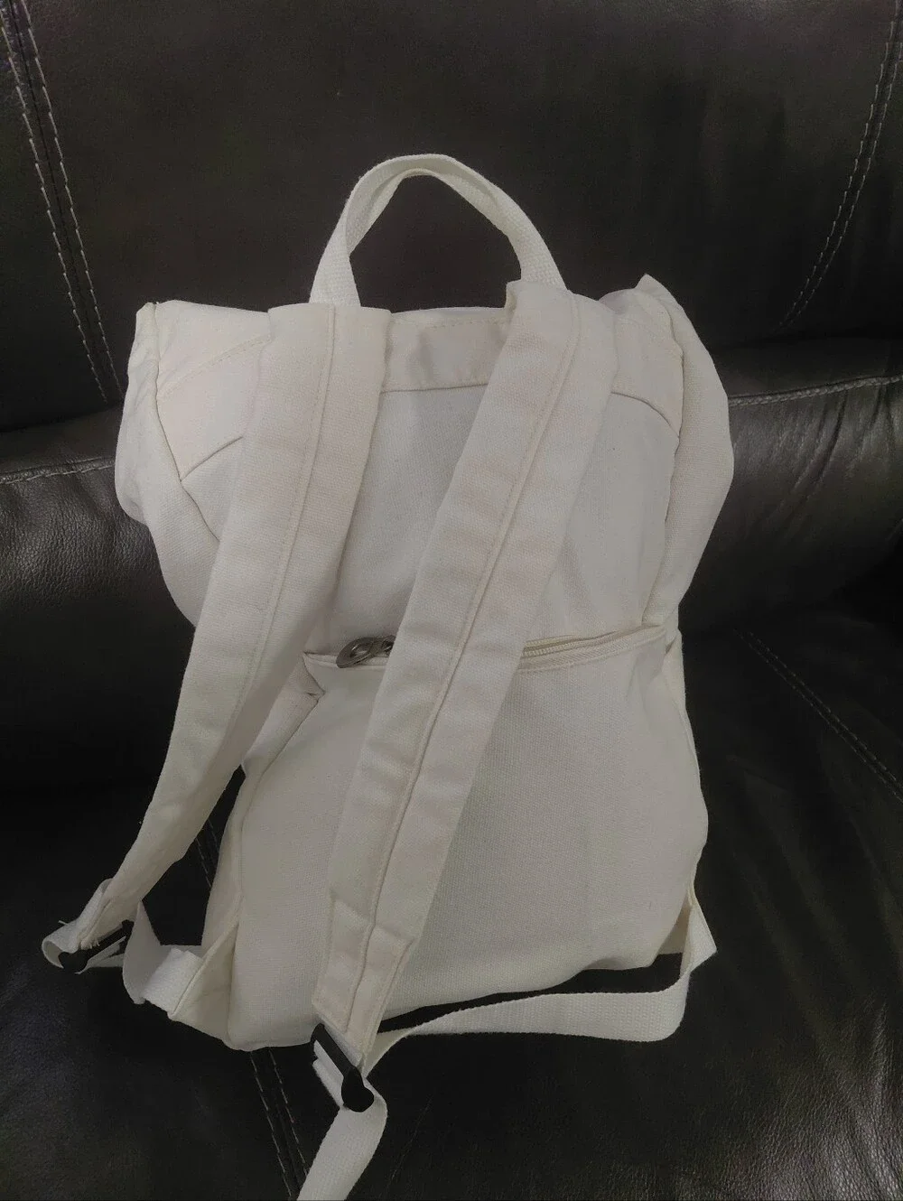 Jingrabbit White Canvas Backpack for Men - Casual Urban Daypack